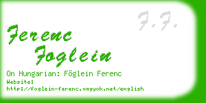 ferenc foglein business card